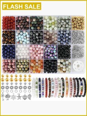 996pcs 6mm Natural Stone Beads for Jewelry Making Gift Box